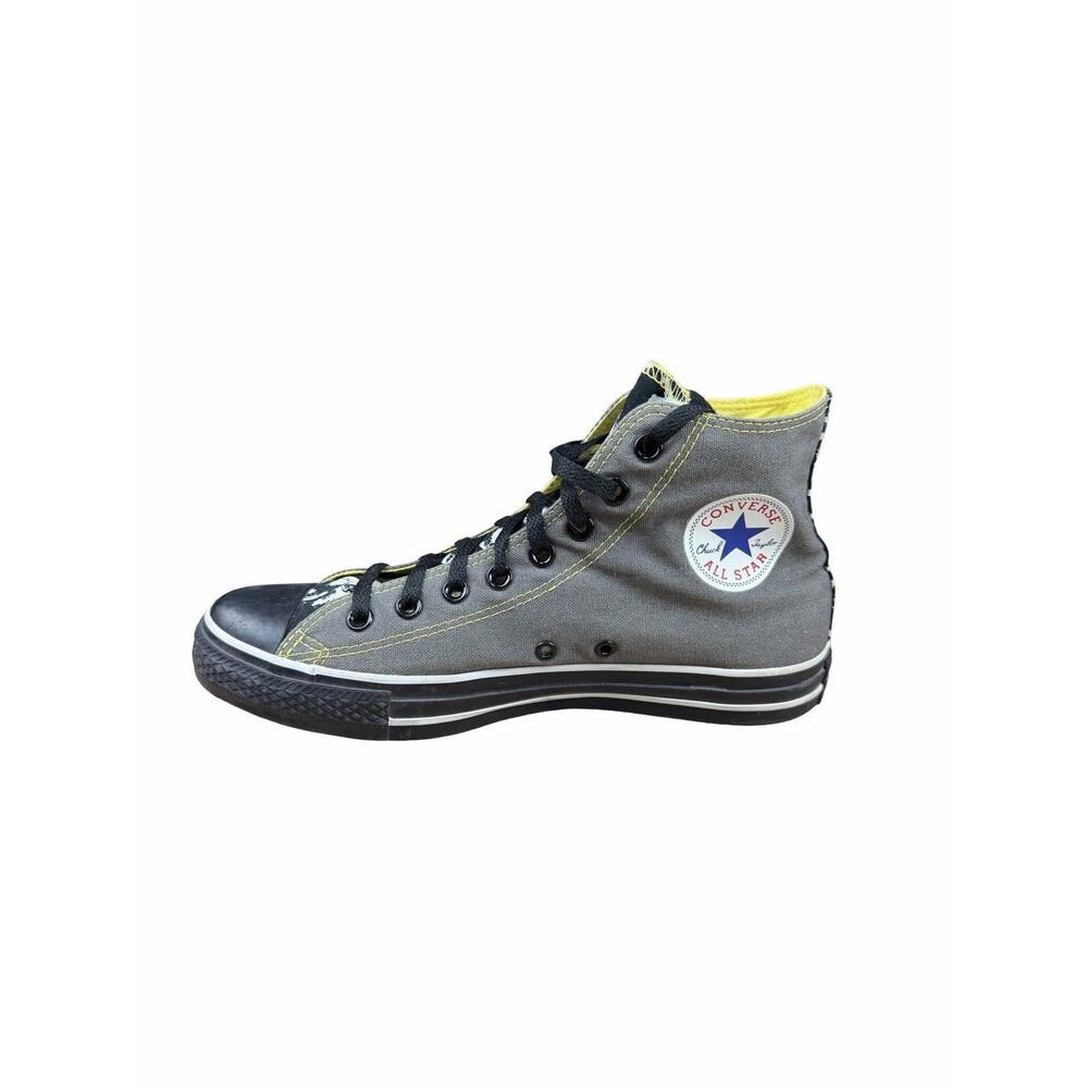 Converse Chuck Taylor All Star Hi Skulls Gray Yellow Mens 8.5 Womens 10.5  Rare - Picture 5 of 9